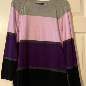 Purple gradient striped sweater
